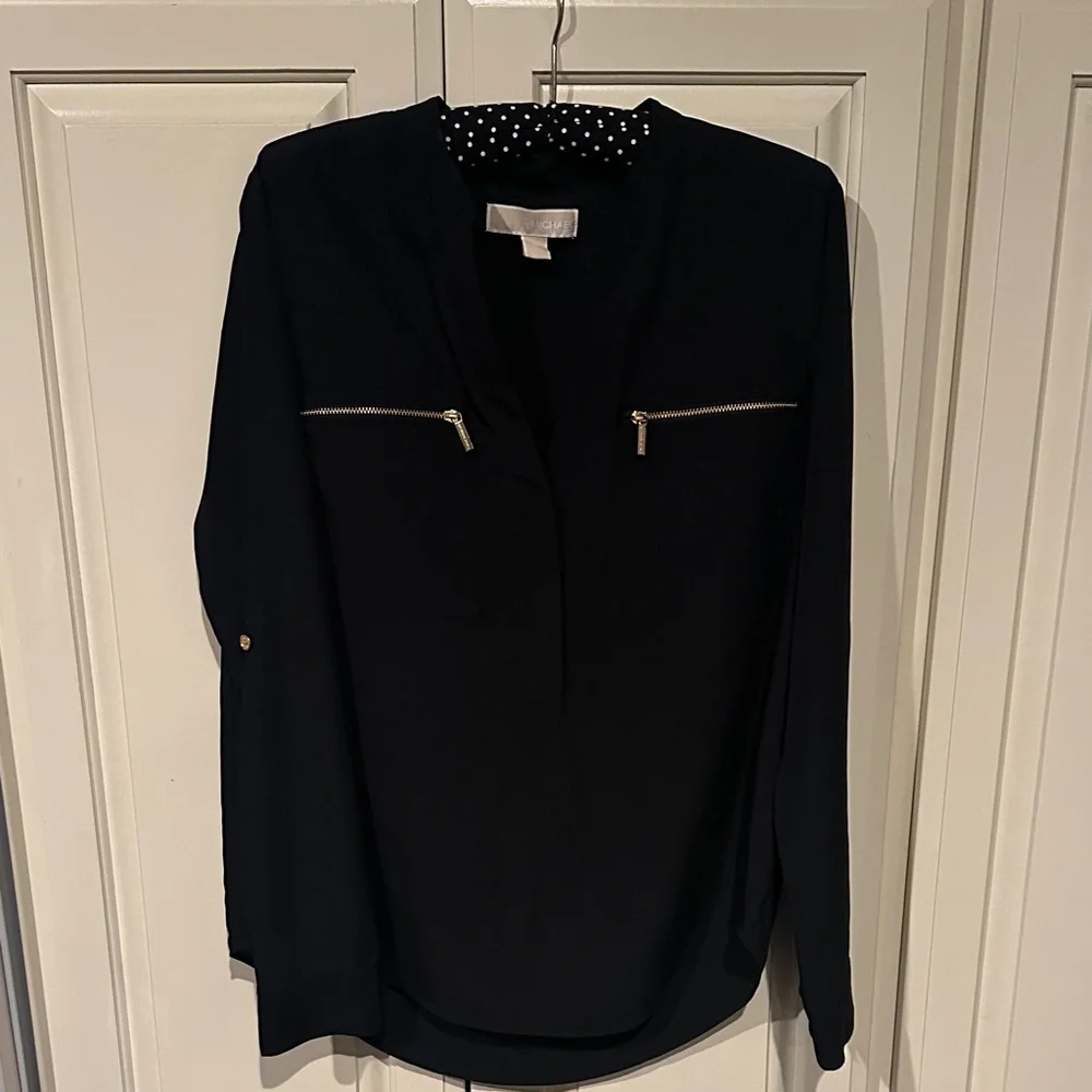 Michael Kors Black Top with Gold Accents - Picture 3 of 8